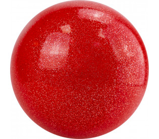 Мяч для художественной гимнастики однотонный d-15см, красный с блестками