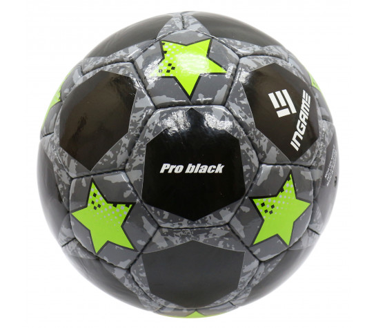 Мяч футбольный INGAME PRO BLACK p.5, чёрно-зелёный Чёрный image