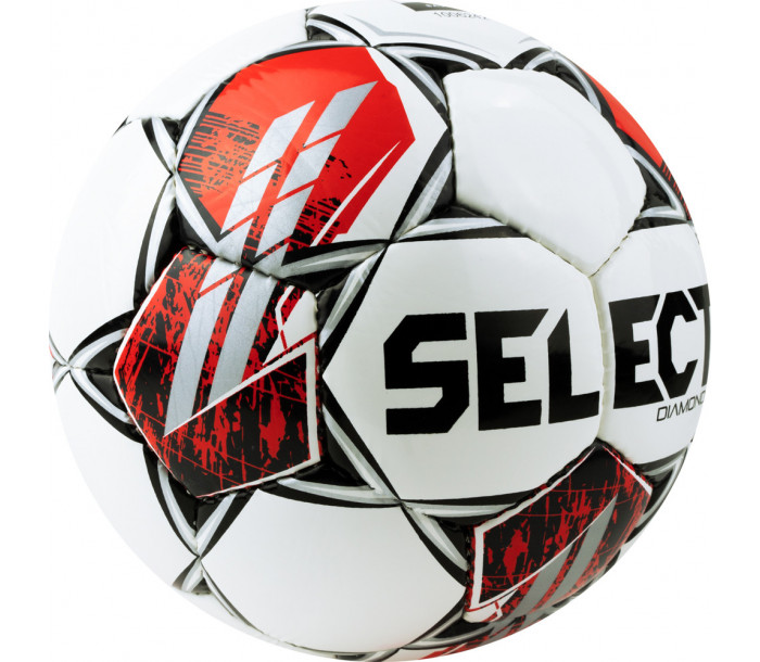 Мяч футбольный "SELECT Diamond V23", р.5, FIFA Basic, 32панел, глянцевый ТПУ, ручная сшивка, бело-красный-фото 2 hover image