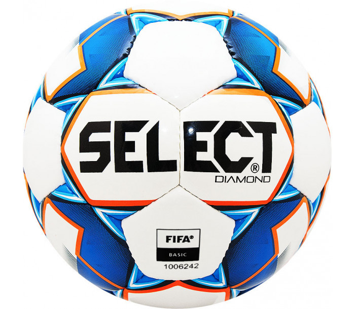 Мяч футбольный "SELECT Diamond", р.5, бело-сине-оранжевый