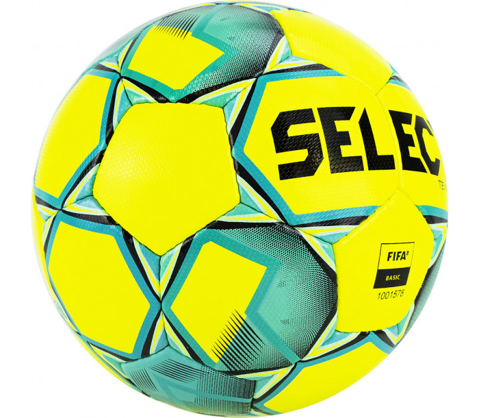 Мяч футбольный "SELECT Team Basic", р.5, FIFA Basic, жёлто-бирюзовый-фото 2 hover image