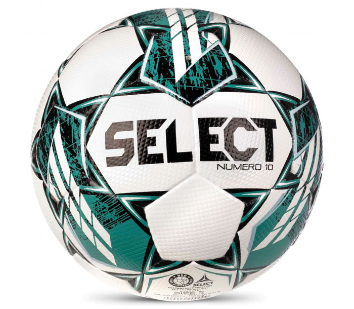 Мяч футбольный "SELECT FB NUMERO 10 V23" р.5, FIFA Basic, 32п, ПУ, ручная сшивка, бело-бирюзовый-фото 2 hover image