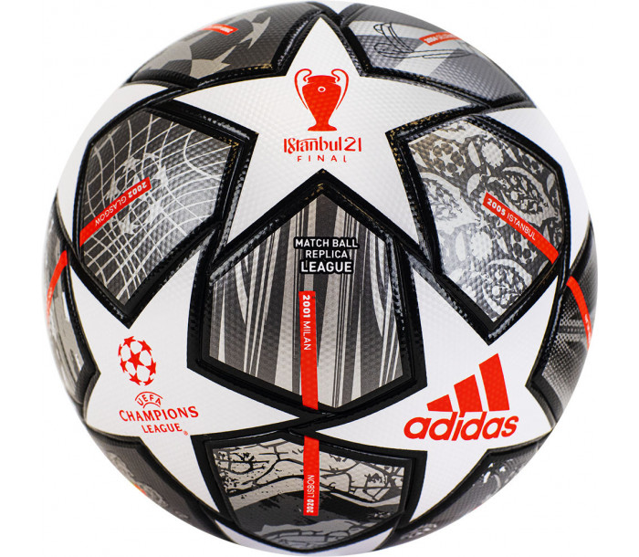 Мяч футбольный "ADIDAS Finale Lge GK3468", р.5, ТПУ, 32 пан.,FIFA Quality, термосшивка, бело-серо-красный