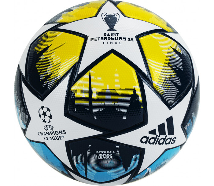 Мяч футбольный "ADIDAS UCL League St.P" р.5, FIFA Quality, бело-сине-желтый