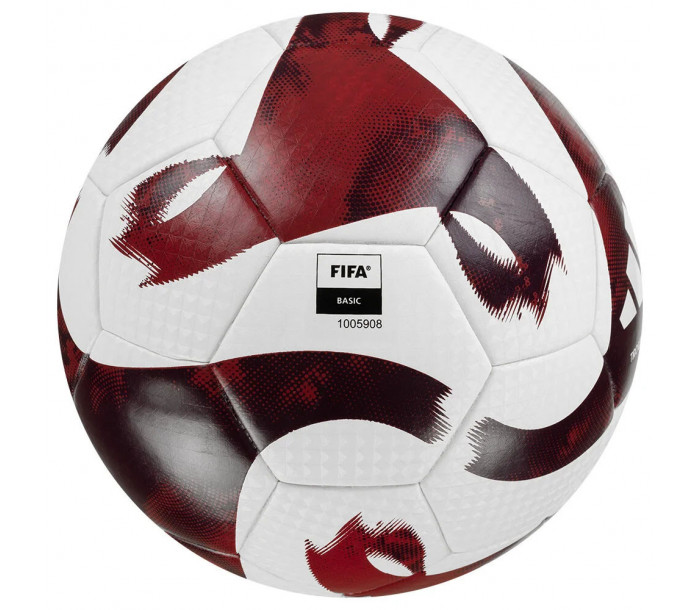 Мяч футбольный "ADIDAS Tiro League TB HZ1294", р.5, FIFA Basic, 32 панели, ПУ, термосшивка, бело-бордовый-фото 2 hover image