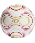Мяч футбольный "ADIDAS QTR OLP CLB", р.5, 6 панелей, глянцевый ТПУ, машинная сшивка ,красно-бело-золотой Белый-фото 2 additional image