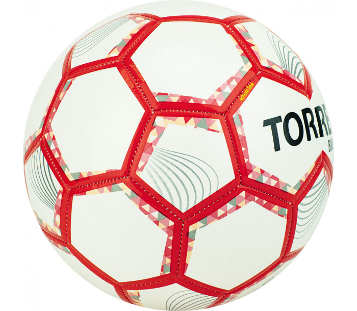 Мяч футбольный "TORRES BM 300", р.4, 2 подкладочных слоя, машинная сшивка, бело-серебристо-красный-фото 2 hover image