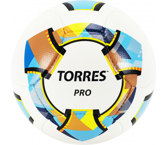 Мяч футбольный "TORRES Pro" р.5, бело-золотисто-чёрный image