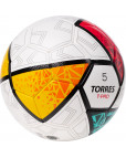 Мяч футбольный "TORRES T-Pro", р.5, PU-Microfibra, 4 подкладочных слоя, термосшивка, белый-мультиколор Белый-фото 2 additional image