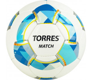 Мяч футбольный "TORRES Match" р.4, бело-серебристо-голубой