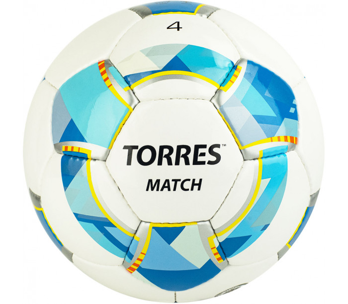 Мяч футбольный "TORRES Match" р.4, бело-серебристо-голубой-фото 2 hover image