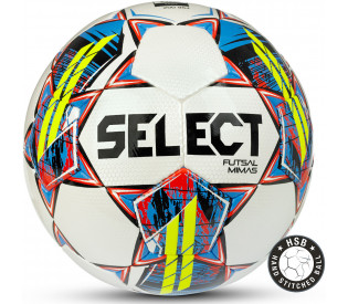 Мяч футзальный "SELECT Futsal Mimas", р.4, BASIC, 32 панели, глянцевый ПУ, ручная сшивка, бело-сине-красный