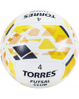Мяч футзальный "TORRES Futsal Club"р.4, бело-золотисто-чёрный-фото 4 additional image