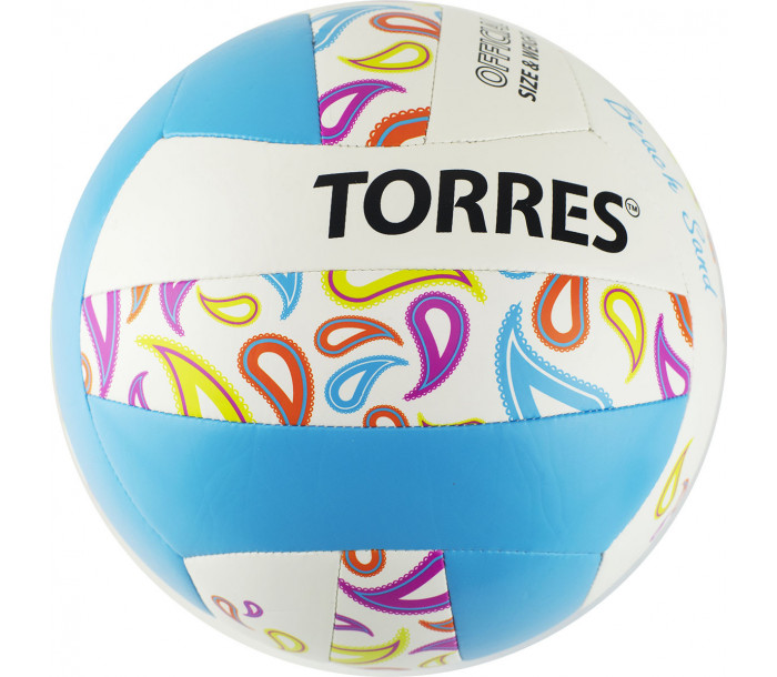 Мяч волейбольный пляжный "TORRES Beach Sand Blue" р.5, бело-голубо-мультиколор-фото 2 hover image