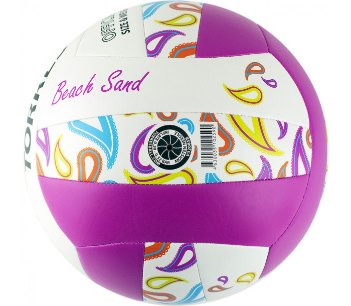Мяч волейбольный пляжный "TORRES Beach Sand Pink" р.5, бело-розово-мультиколор-фото 2 hover image