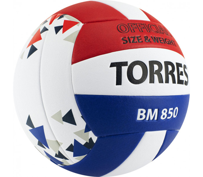 Мяч волейбольный "TORRES BM850" р.5, бело-сине-красный-фото 2 hover image