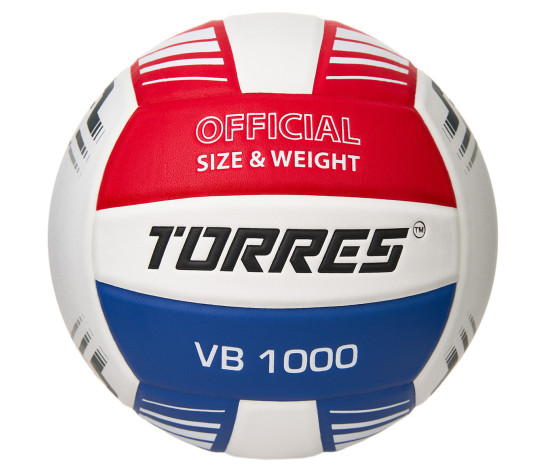 Мяч волейбольный "TORRES VB 1000" р.5, бело-сине-красный Белый image