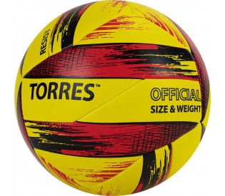 Мяч волейбольный "TORRES Resist" р.5, жёлто-красно-чёрный