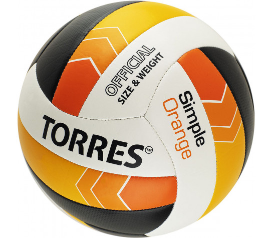Мяч волейбольный "TORRES Simple Orange" р.5 Белый image