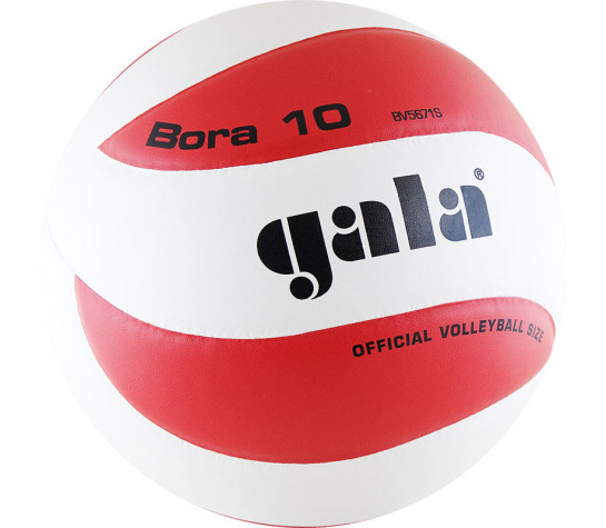Мяч волейбольный "GALA Bora 10", р. 5, синтетическая кожа ПУ, клееный, бутиловая камера, бело-красный Белый image