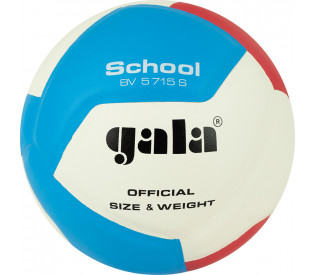 Мяч волейбольный "GALA School 12",р. 5, синтетическая кожа ПУ, клееный, бутиловая камера ,бело-красно-голубой