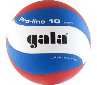 Мяч волейбольный "GALA Pro-Line 10", р. 5,синтетическая кожа ПУ Microfiber,клееный,бутиловая камера, бело-красно-голубой