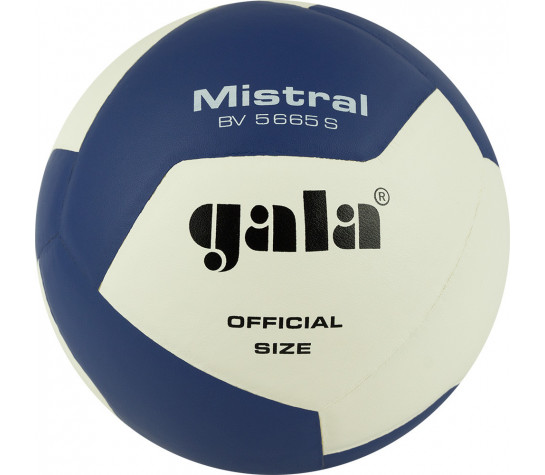 Мяч волейбольный "GALA Mistral 12", р. 5, синтетическая кожа ПУ, клееный, бутиловая камера, бело-синий Белый image