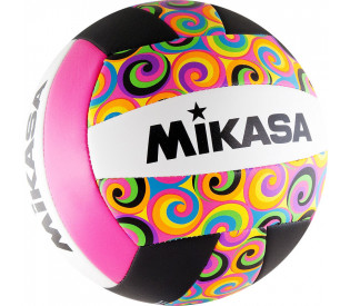 Мяч волейбольный пляжный "MIKASA GGVB-SWRL" р.5, бело-чёрно-розово-мультиколор