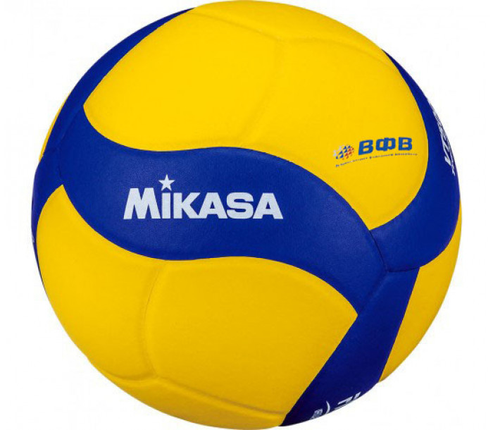 Мяч волейбольный утяжелённый "MIKASA VT500W", р 5, вес 500г, клееный, сине-жёлтый