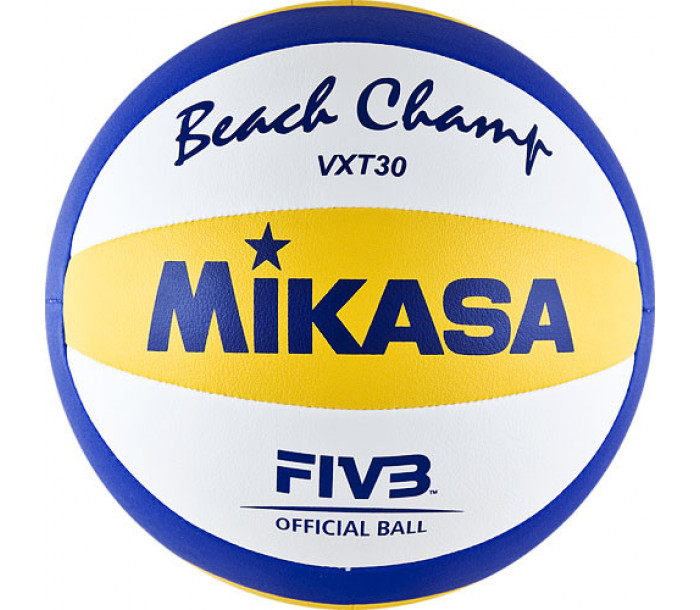 Мяч волейбольный пляжный "MIKASA VXT30", бело-сине-желтый