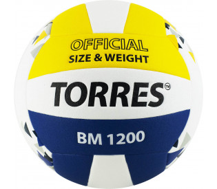 Мяч волейбольный "TORRES BM1200" р.5, бело-сине-желтый