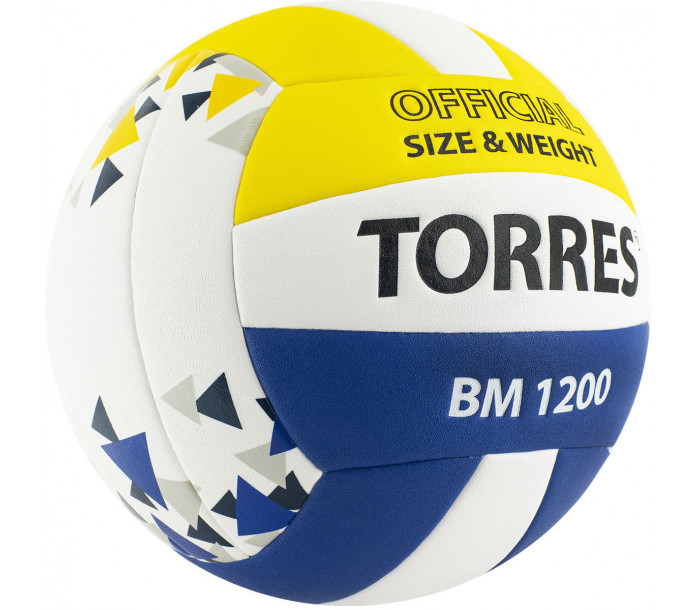 Мяч волейбольный "TORRES BM1200" р.5, бело-сине-желтый-фото 2 hover image