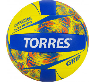 Мяч волейбольный "TORRES Grip Y" р.5, жёлто-синий